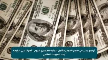تراجع جديد في سعر الدولار مقابل الجنيه المصري اليوم.. تعرف على القيمة بعد الهبوط العالمي